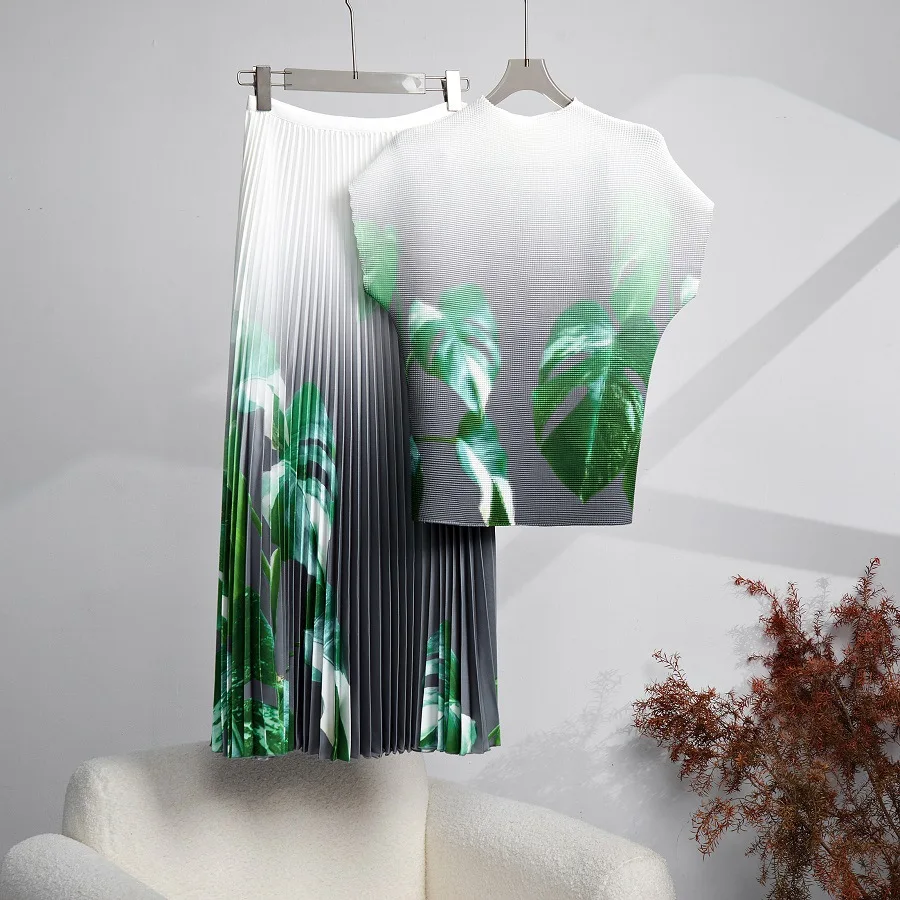 

Женский костюм с плиссированной юбкой миаке, повседневный костюм в японском стиле, юбка и юбка, лето