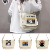 crossbody bags 2022 student style harajuku casual version wild shoulder packet canvas tote bag women reusable shopping organizer