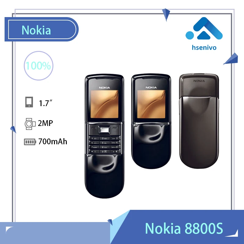 

Nokia 8800 sirocco Refurbished Original 8800s 128MB phones English / Russian keyboard GSM FM Phone Gold Silver Black