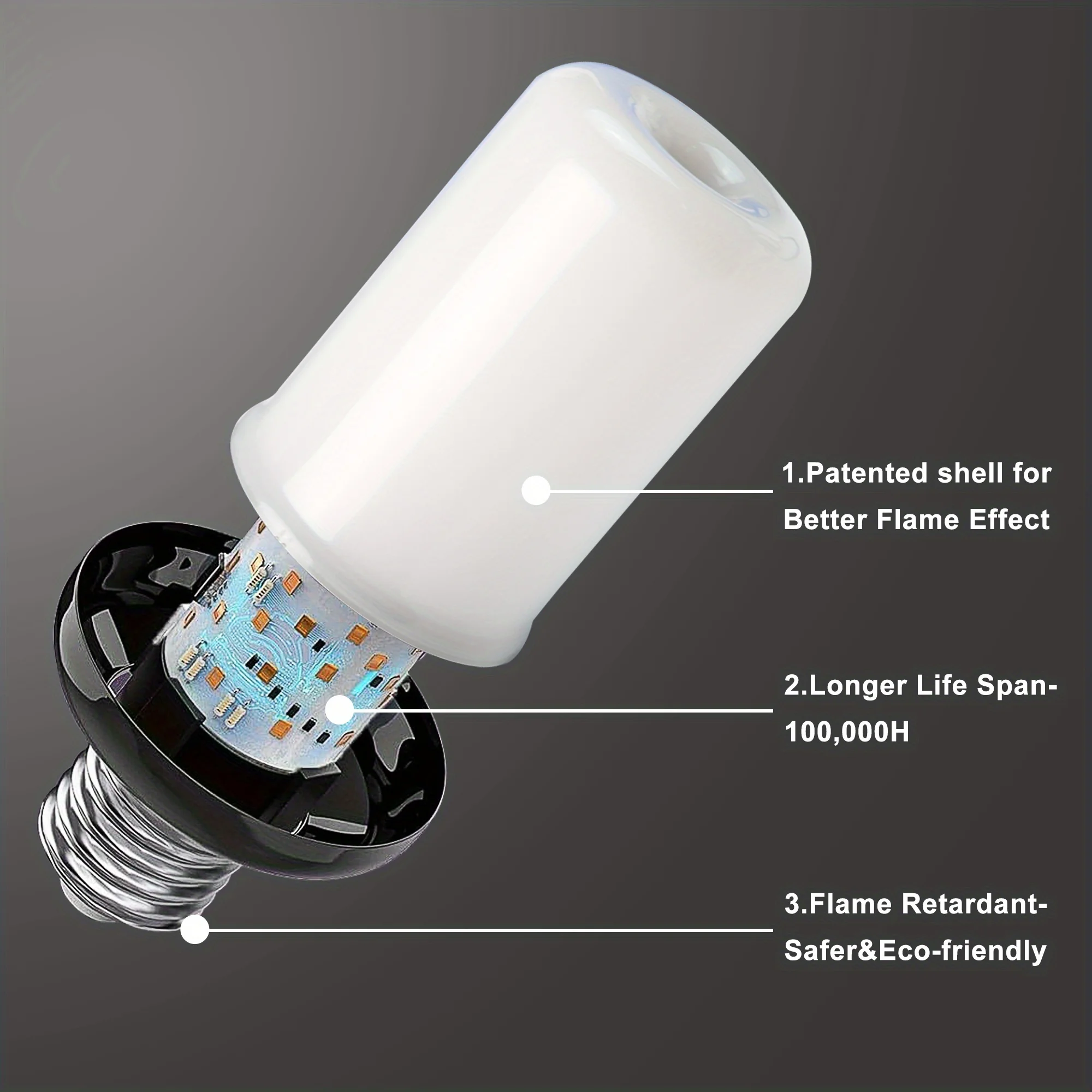 1 шт. лампы с имитацией пламени 85-265 в 4 режима