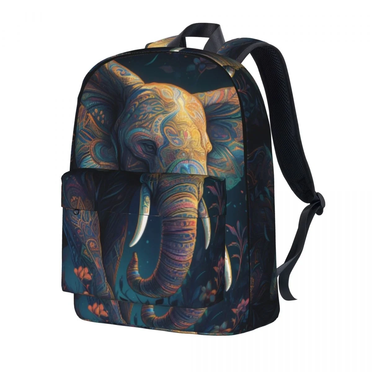 

Elephant Backpack Student Unisex Colorful Neon Painting Big Backpacks Polyester Casual School Bags Daily Colorful Rucksack