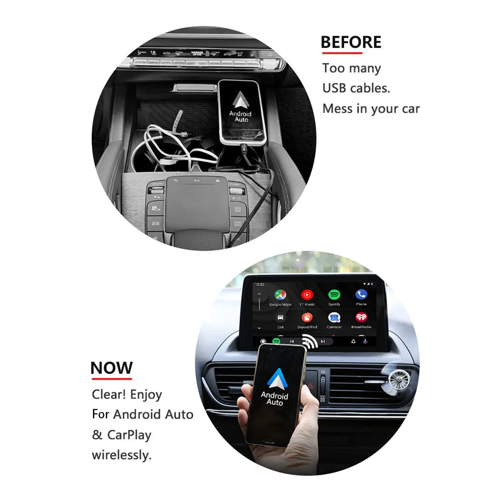 2022 Новый беспроводной автомобильный адаптер Android Carplay Ai Box мультимедийная коробка