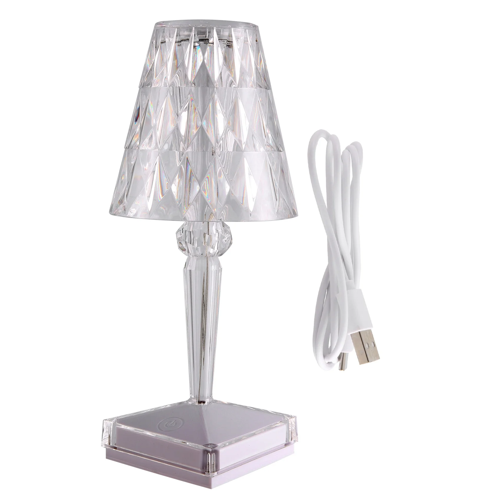 

Diamond Table Lamp USB Rechargeable Acrylic Decoration Desk Bedroom Bedside Bar Crystal Lighting Night Light