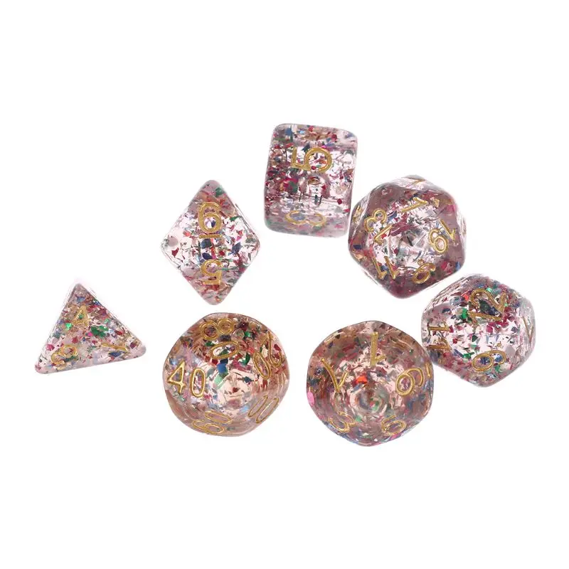 

7pcs/set Polyhedral Multi Sides Numbers Dice Role Playing Board Game for Bar Pub Party