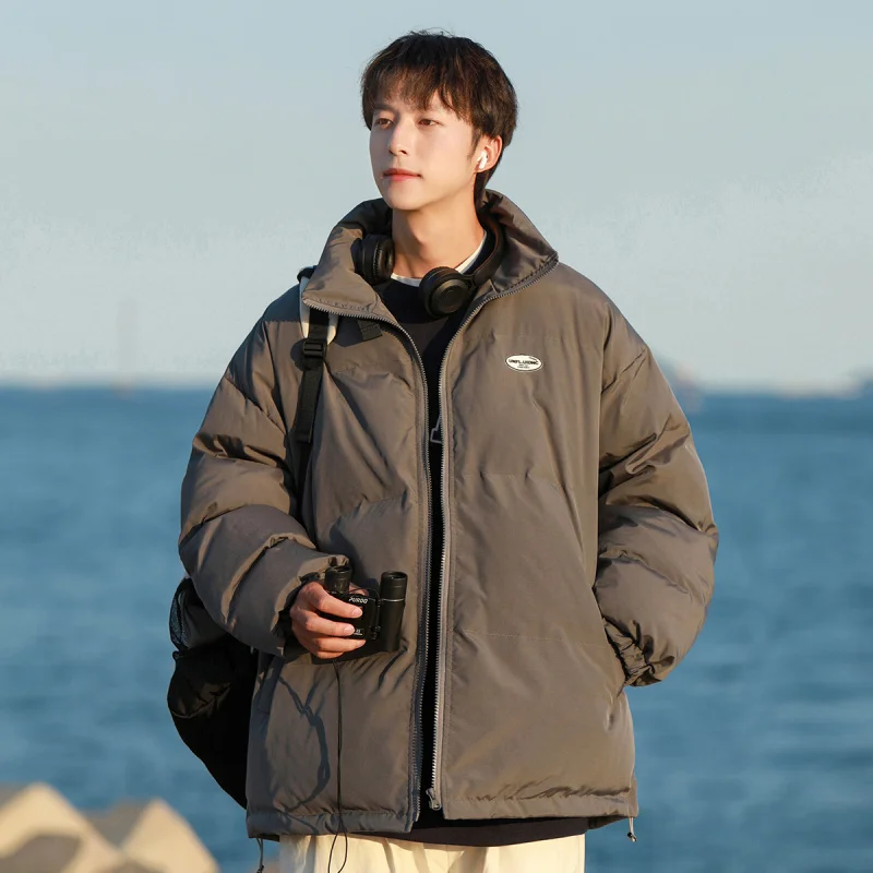 Рисунок 2 - Свободная Мужская куртка-пуховик с воротником-стойкой