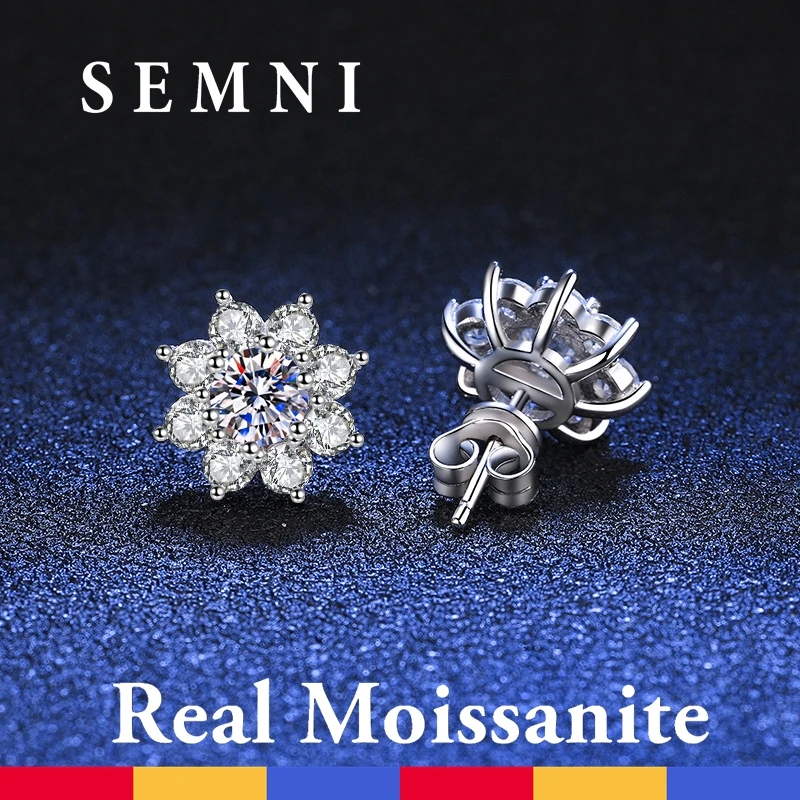 

SEMNI Wholesale 1.0ct GRA Certified Moissanite Earrings Studs for Women Girls Sparkling Lab Diamond Jewelry S925 Sterling Silver