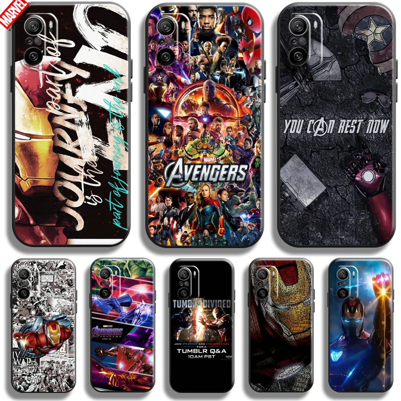 

Iron Man Marvel Avengers For Xiaomi Redmi K40 K40 Pro K40 Gaming Phone Case Soft Silicon Coque Cover Black Funda Comics Thor