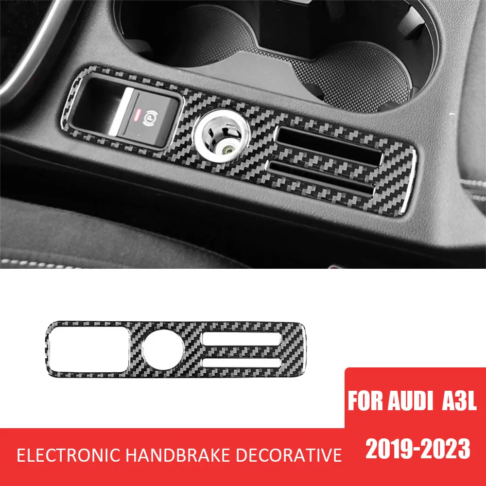 

Car Electronic Handbrake Card Slot Decorative Sticker Carbon Fiber Interior Modification Parts for Audi A3L 2019-2023