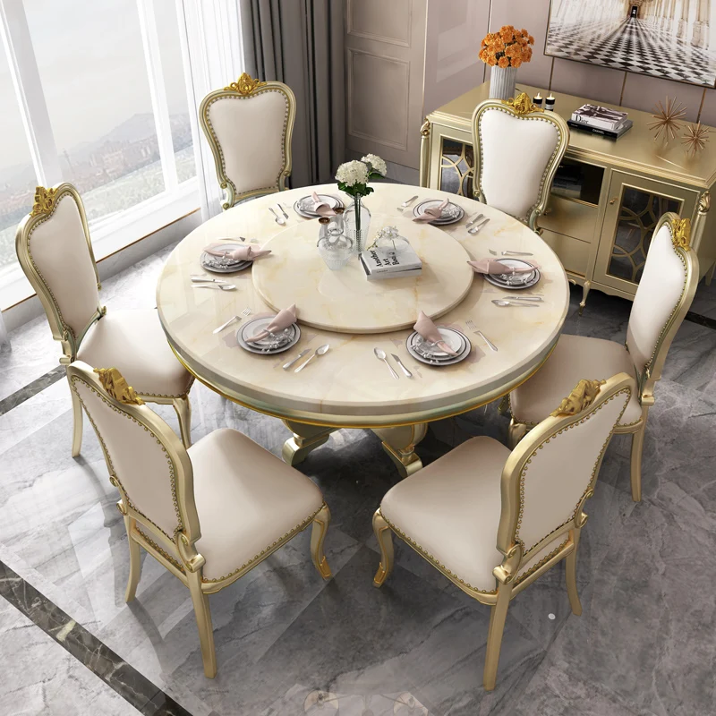 

Роскошный обеденный стол и стул в американсветильник, простой европейский круглый обеденный стол из массива дерева на 4 персоны на 6 персон