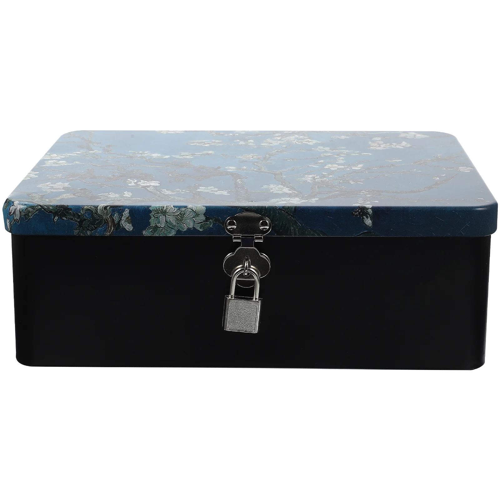 Box Storage Metal Tin Keepsake Case Tins Jewelry Container Candy Tinplate Rectangular Decorative Boxes Handle Coffee Treasure