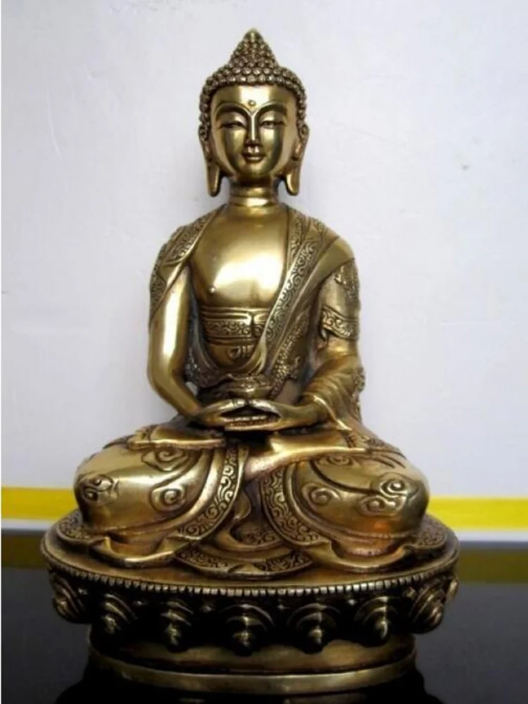 

Statue Copper Tibetan Buddhis Amitabha Bronze Buddha Art Sculpture Lliving Room Decoration Accessorie Home Decor Feng Shui Budda