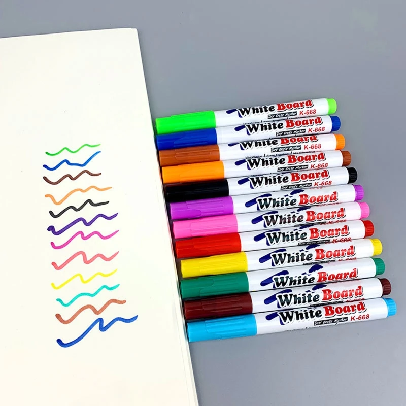 

12 Colors Whiteboard Markers Erasable Liquid Chalk Marker Pens Colored Marker Pens Refillable for School Class Office