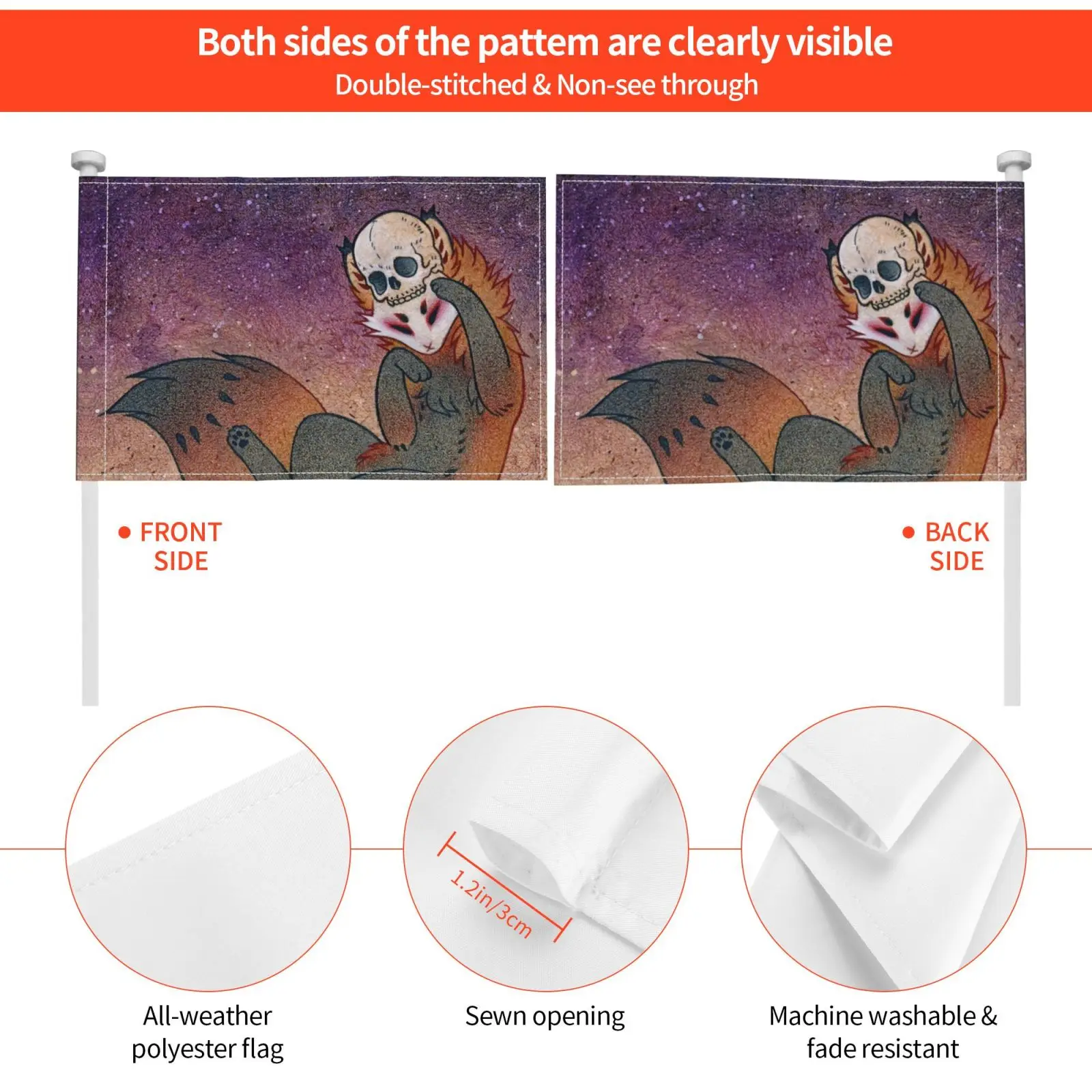 Изготовитель комаров флаг Автомобильный забавная китайская лисица Йокай чай