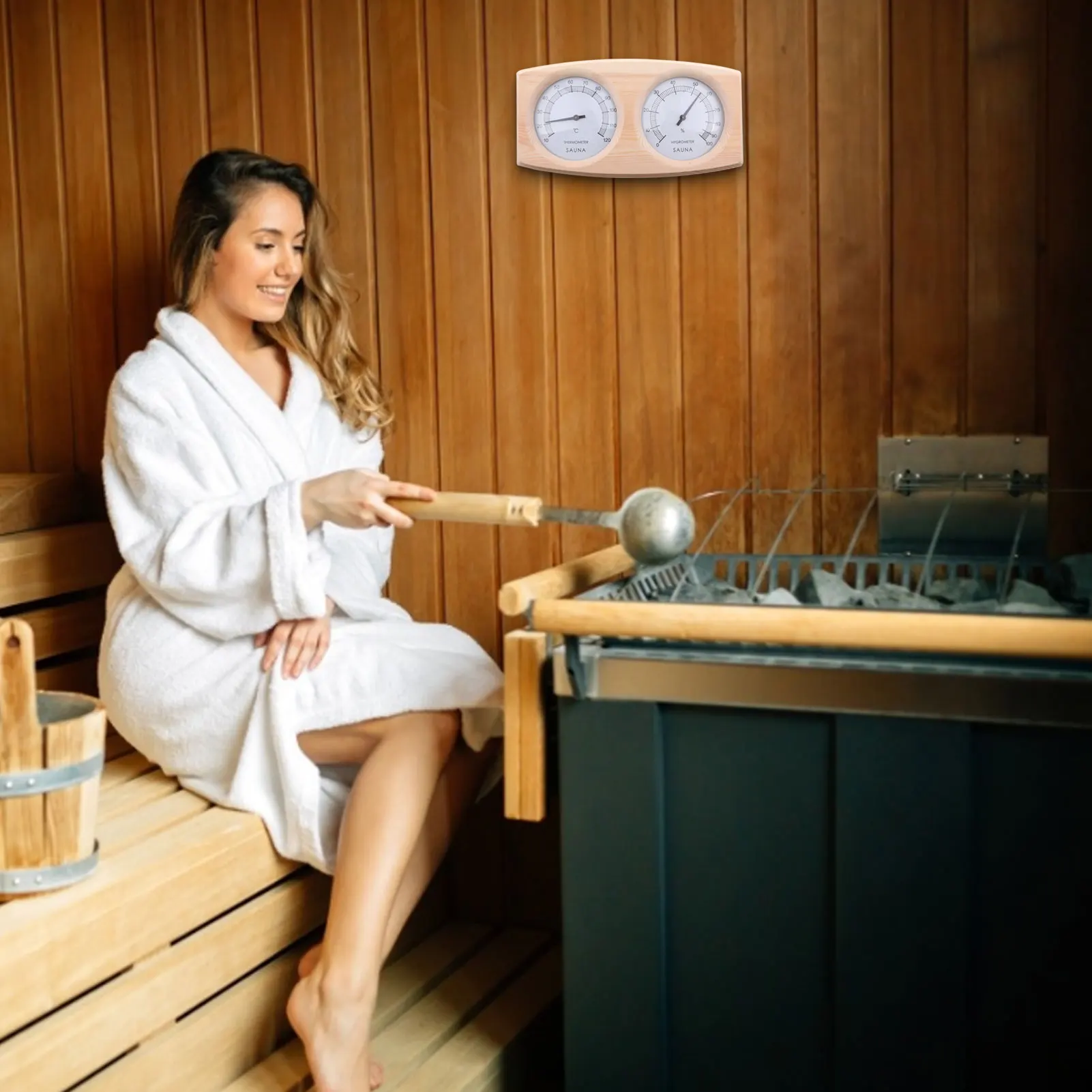 2 в 1 деревянный термометр и гигрометр |