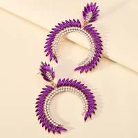 elegant modern big dangle earrings for women 2022 trend luxury fashion bijoux design geometric purple pendientes indian jewelry