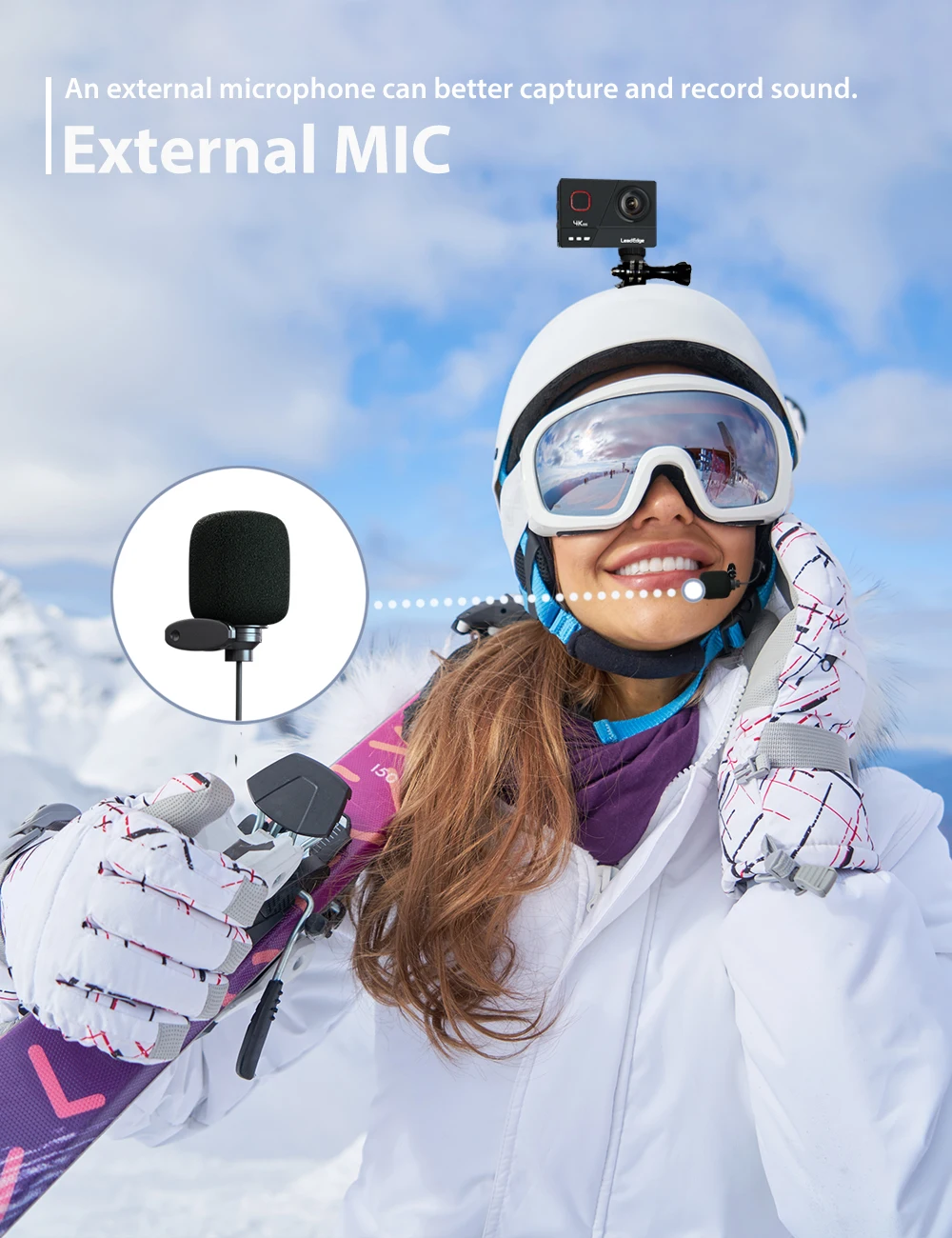 Фото Экшн-камера LeadEdge 4K/30FPS 1080P/60FPS 20MP EIS Anti-Shake Внешний микрофон WiFi Remote Diving 40M Экшн-камера LeadEdge 4K/30FPS 1080P/60FPS 20MP EIS Anti-Shake Внешний микрофон WiFi Remote Diving 40M