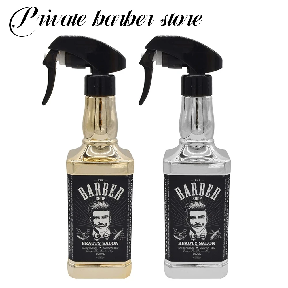 

500ml Hairdressing Spray Bottle Retro Pattern Kettle Garden Watering Can Salon Atomizer Container Barber Hairstyling Tools