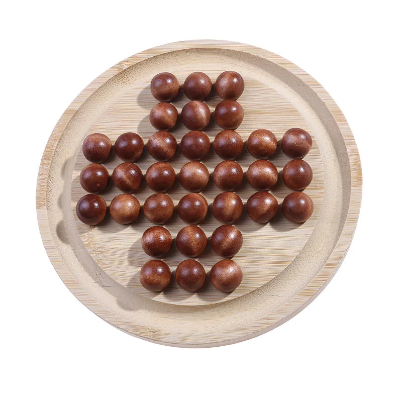 

Wooden Wood Peg Solitaire Puzzle Board Game Set Educational Fun Toy Cognitive Ability Learning Toys Chess Solo For Kids Gifts