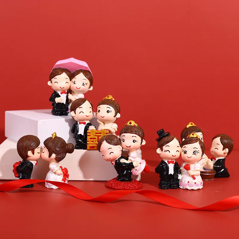 Милая Свадебная аниме Статуэтка жениха невесты девушки мальчика влюбленной