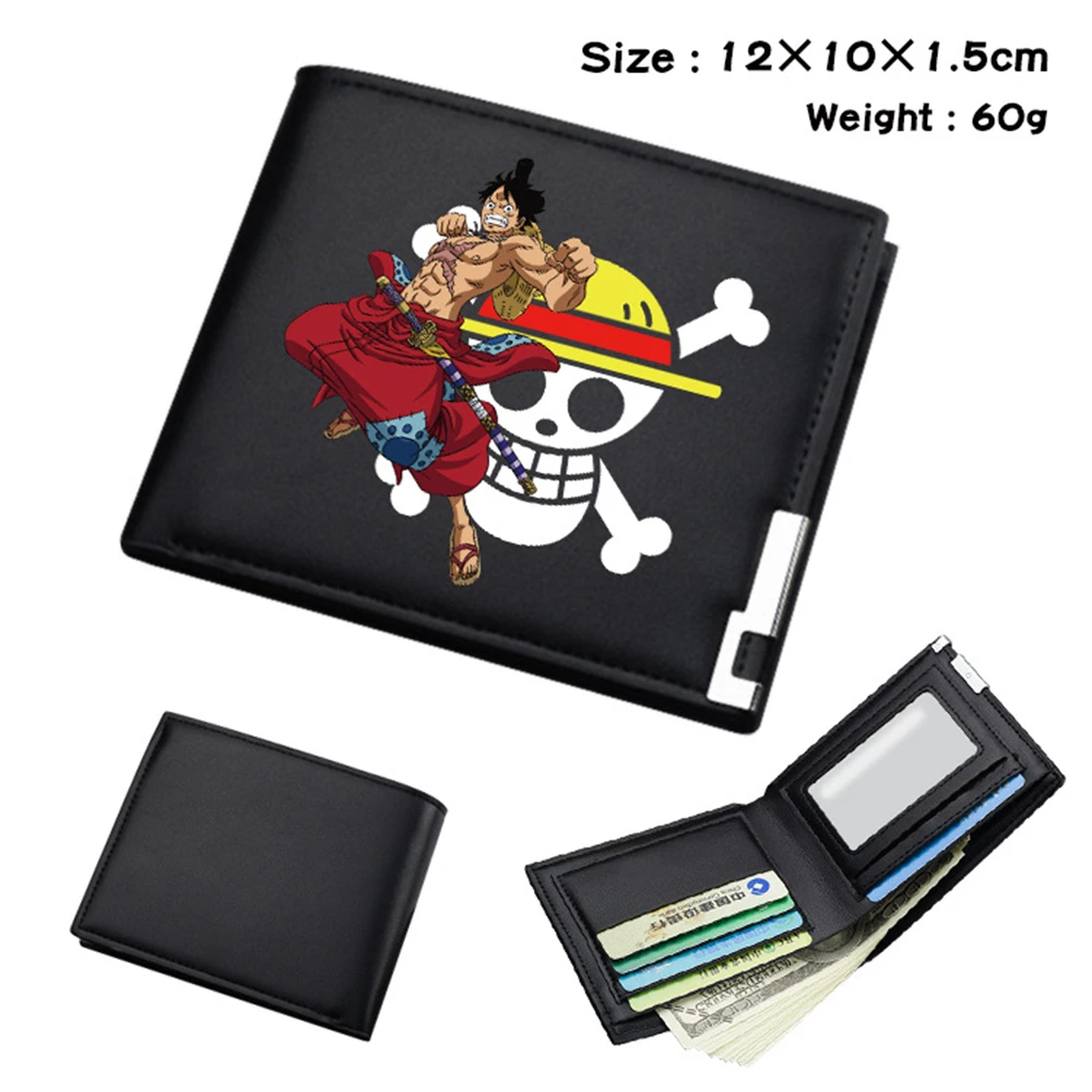 

Anime Luffy Law Luffy Law Black Wallet PU Men's Bifold Teenager Photo Card Holder Boys Girls Leather Casual Purses Otaku Gifts