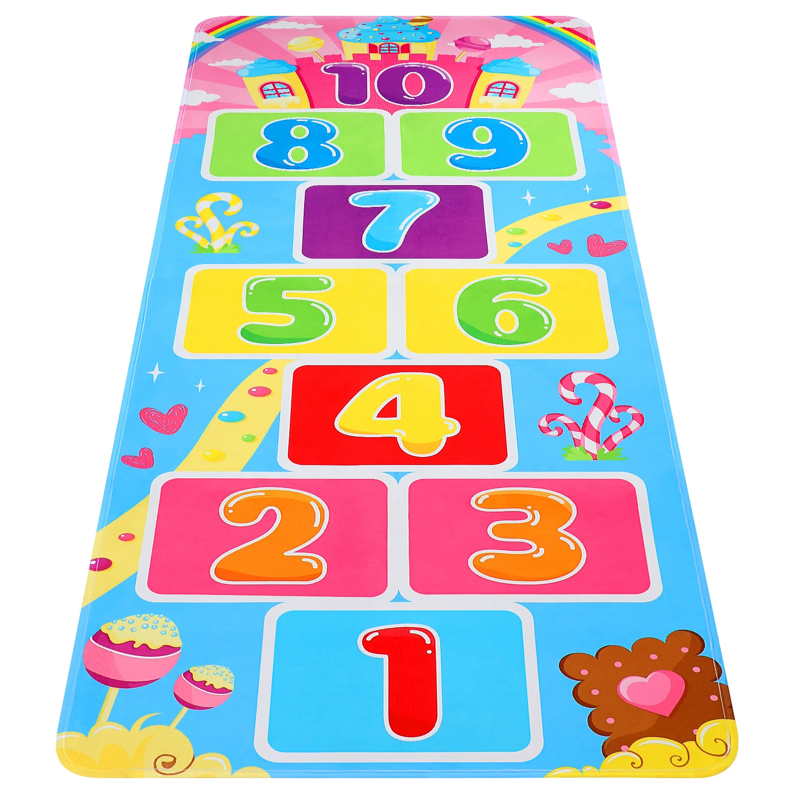 

IMIKEYA 1Pc Hop Count Hopscotch Rug Floor Playing Crawling Game Carpet Mat Home Decoration Floor Rug