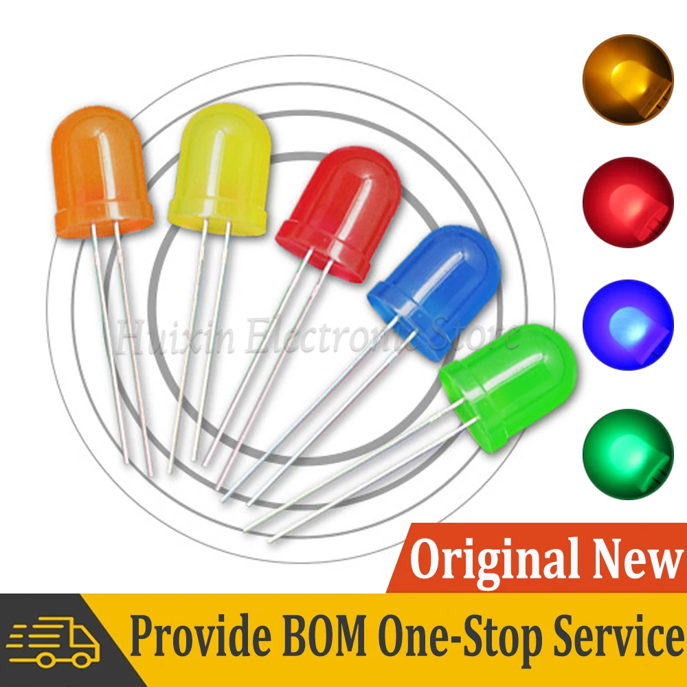 

10mm F10 LED Red Blue Yellow Green 20mA Ultra Bright Round LED Light Emitting Diode Lamp DIY Eelectronic