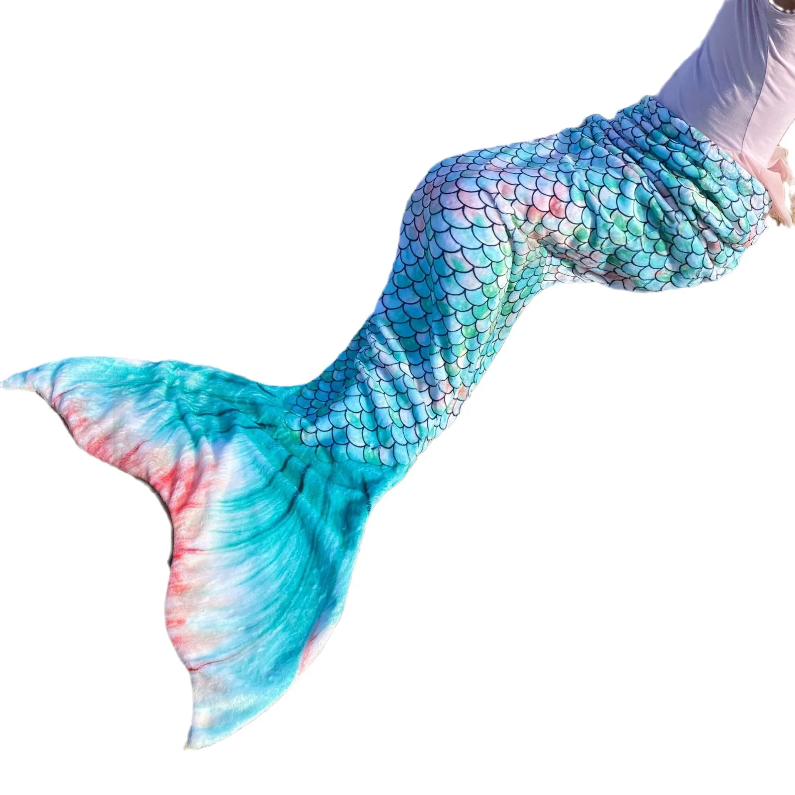 Красота рыбьей чешуи хвост русалки одеяло принцессы для дивана-кровати носимое