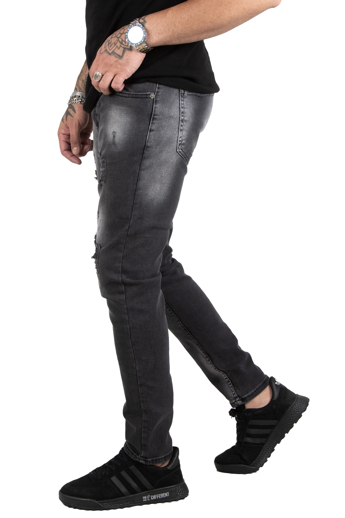 DeepSEA Slim Fit lycra with stone ripped jeans 2205129
