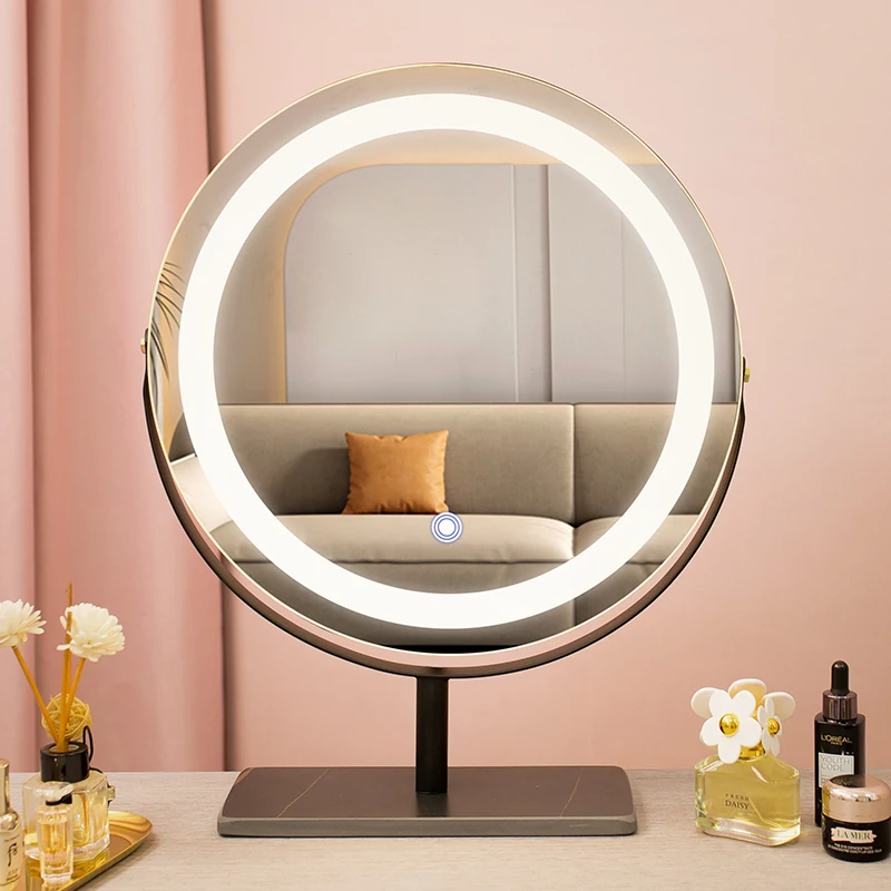 

Smart Luxury Desktop Makeup Mirrors Beauty Aesthetic with Led Lights Home Accessories Decoration for Bedroom Dressing Table