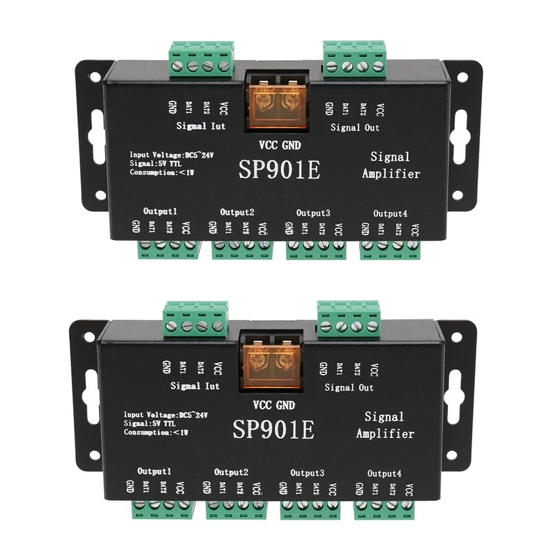 

2X SP901E LED Pixel WS2812B WS2811 SPI Signal Amplifier Repeater for WS2813 SK6812 WS2815 WS2801 SK9822 Etc All The RGB