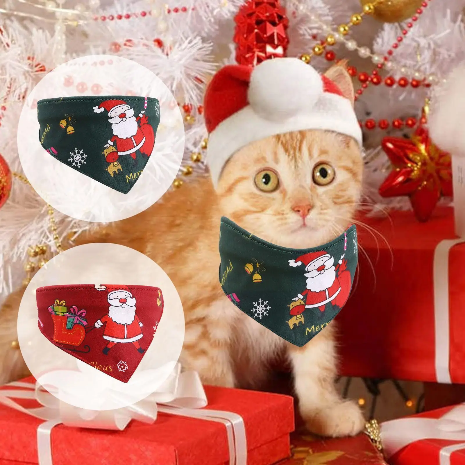 

Pet Christmas Bibs Adjustable Dog Puppy Saliva Scarf Free Neckerchief Shipping Towel Pet Accessories H3k0