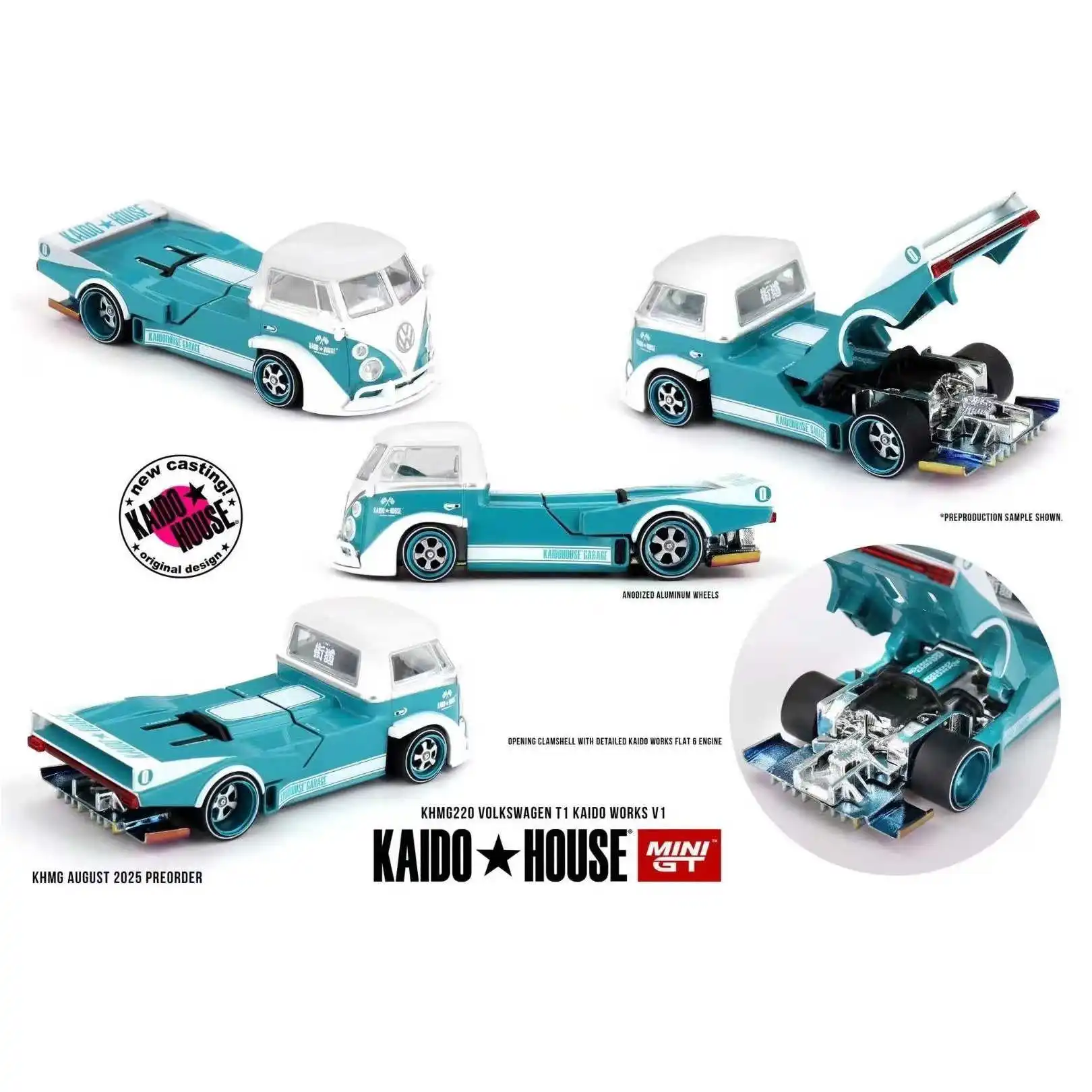 Металлическая модель автомобиля Kaido House X MINIGT 1:64 VW T1 KAIDO WORKS Pickup (art.: 3920dc33490a1) - 3920dc33490a1