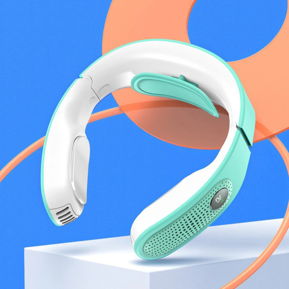

Hanging Neck Fan Portable Cooler Fan USB Leafless Neckband Fan Air Cooler Bladeless 5000mAh Rechargeable mini fan