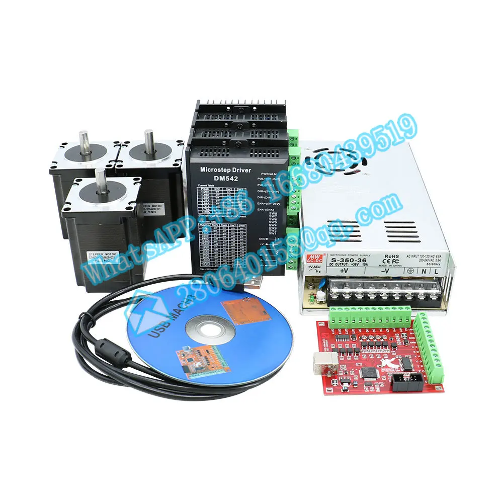 

HLTNC Overseas warehouse Ru 3 Axis Nema 23 cheap Stepper Motor 255oz-in & Driver + Board 3.5A+ 220V Power Supply 350W