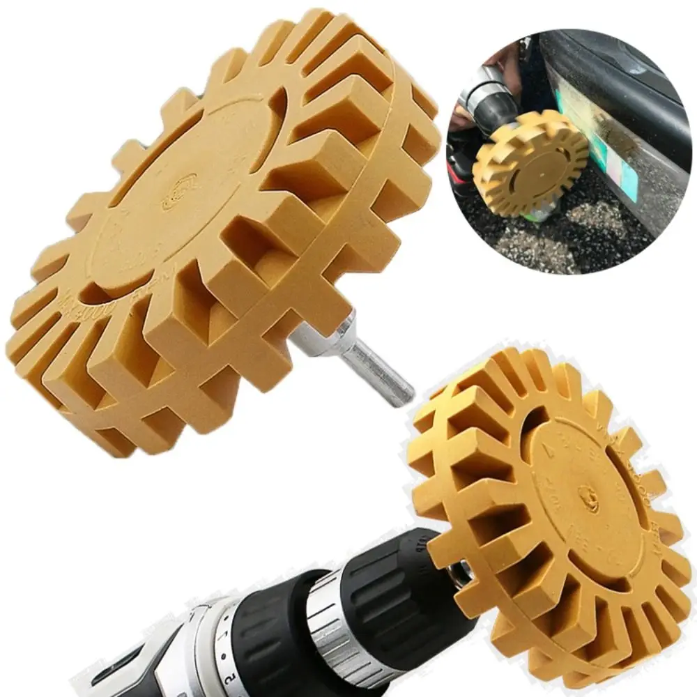 

Durable 4Inch 100mm Pneumatic Drill Adapter Paint Removal Gear Shape Pinstripe Rubber Degumming Disc Car Eraser Wheel