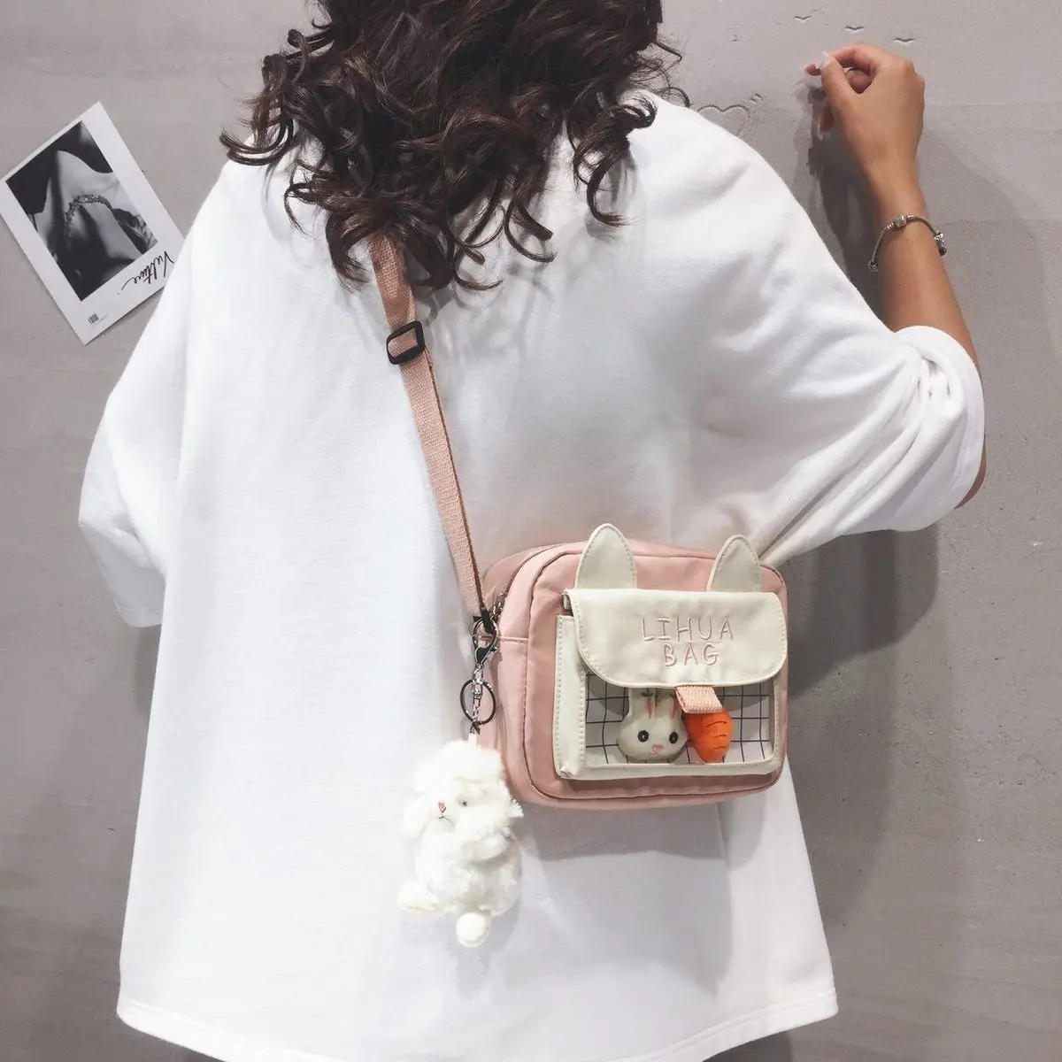 Cute Canvas Mini Small Bag New Fashion Crossbody Bag Packet Student Children Boy Girl Cartoon Rabbit Shoulder Bags Coin Purse