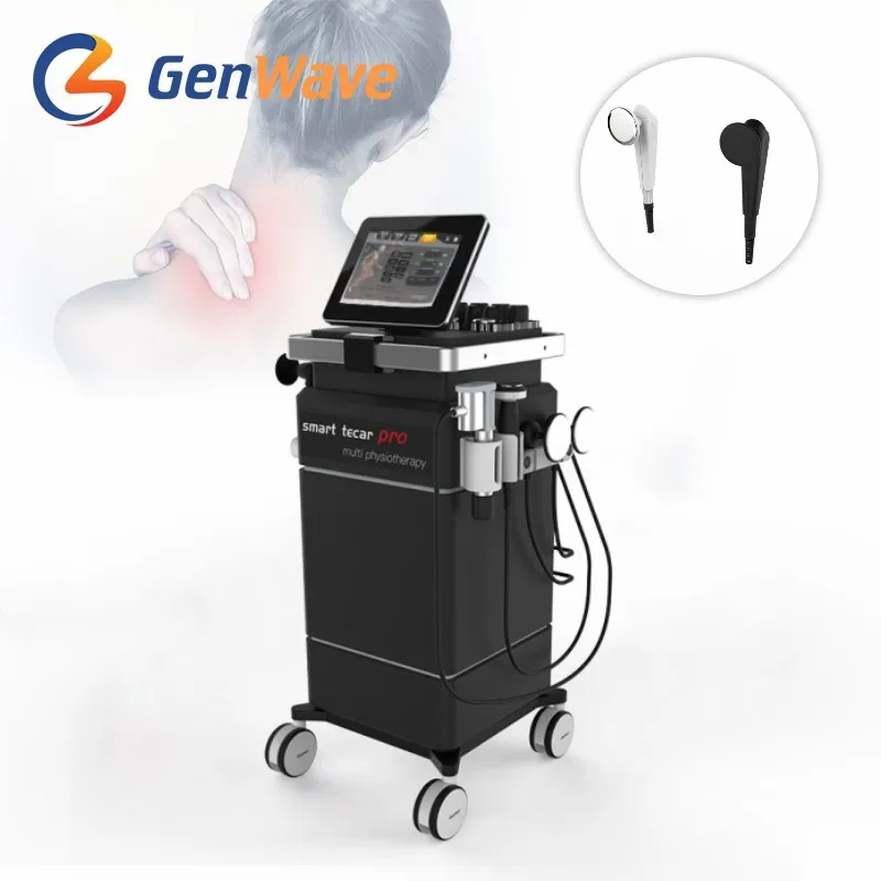 

3 In 1 Physiotherapy Machine Tecar Ultrasound Shockwave Therapy Device With 6Bar 448KHz For Body Pain Relief