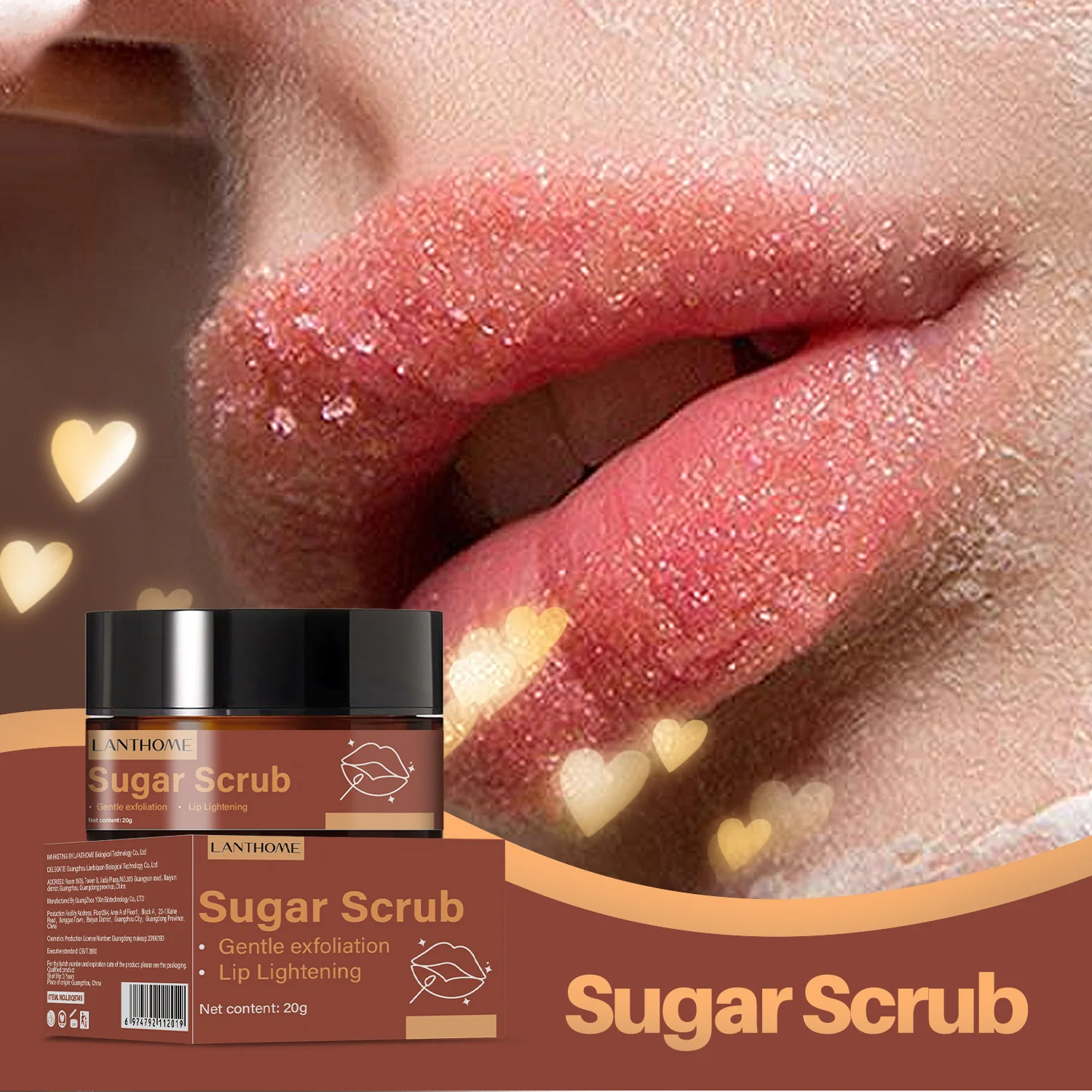 Sugar Lip Scrub Moisturizing Nourish Lips Darkness Remover Fade Fine Lines Exfoliating Brighten Pink Lips Beauty Care Products