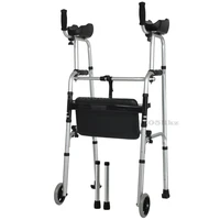 elderly walker foldable aluminum alloy double arm walker outdoor rehabilitation walking aids fitness equipment for the disabled