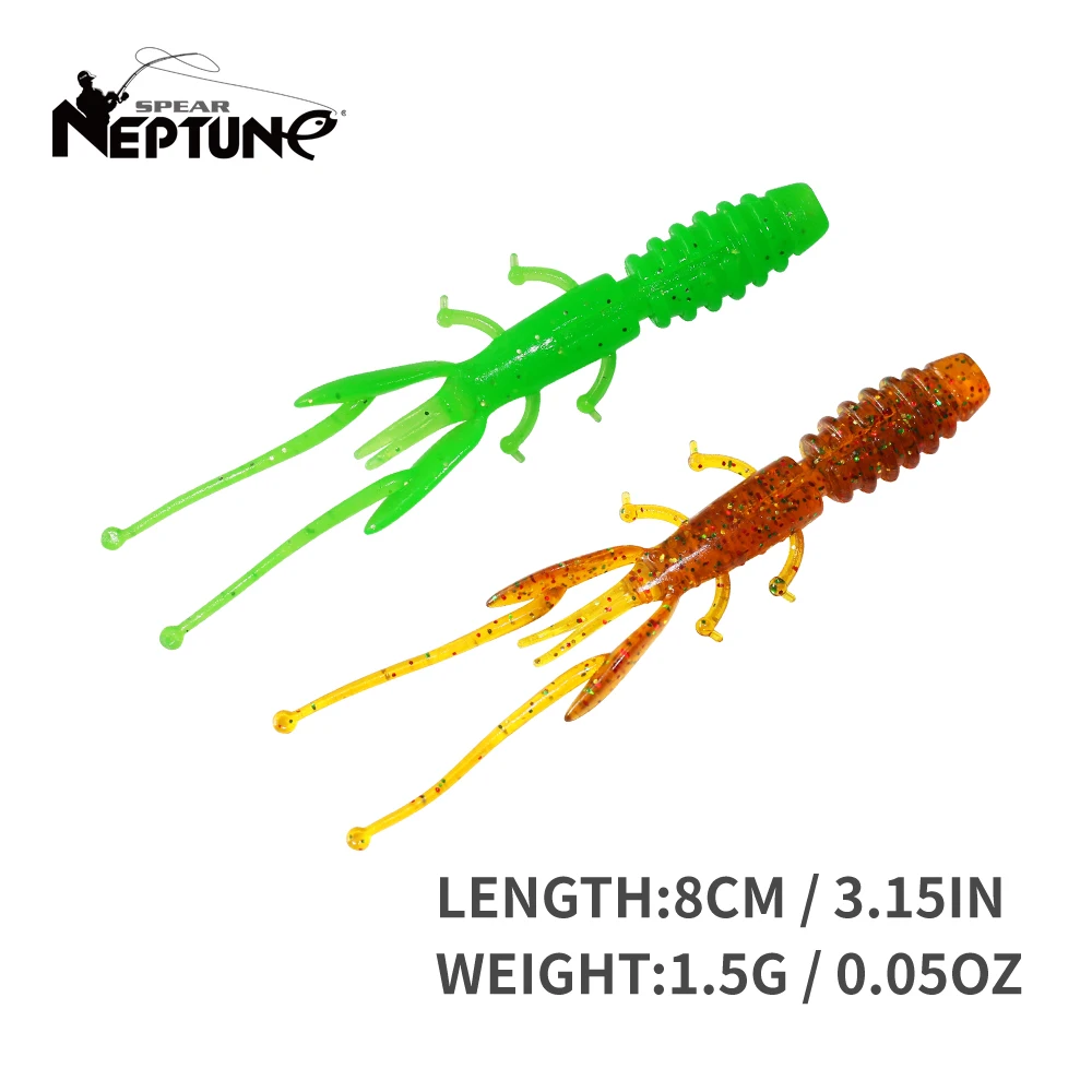 

15pcs Plastic Fishing Lures 8cm 1.5g Silicone Saltwater Soft Bait Shrimp Artificial Worm For Mandarin Fish Perch Bass Sea Tackle