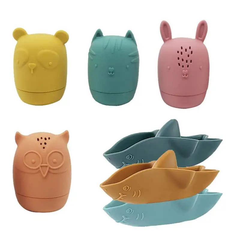 

7 шт., силиконовые игрушки-пульверизаторы для ванной