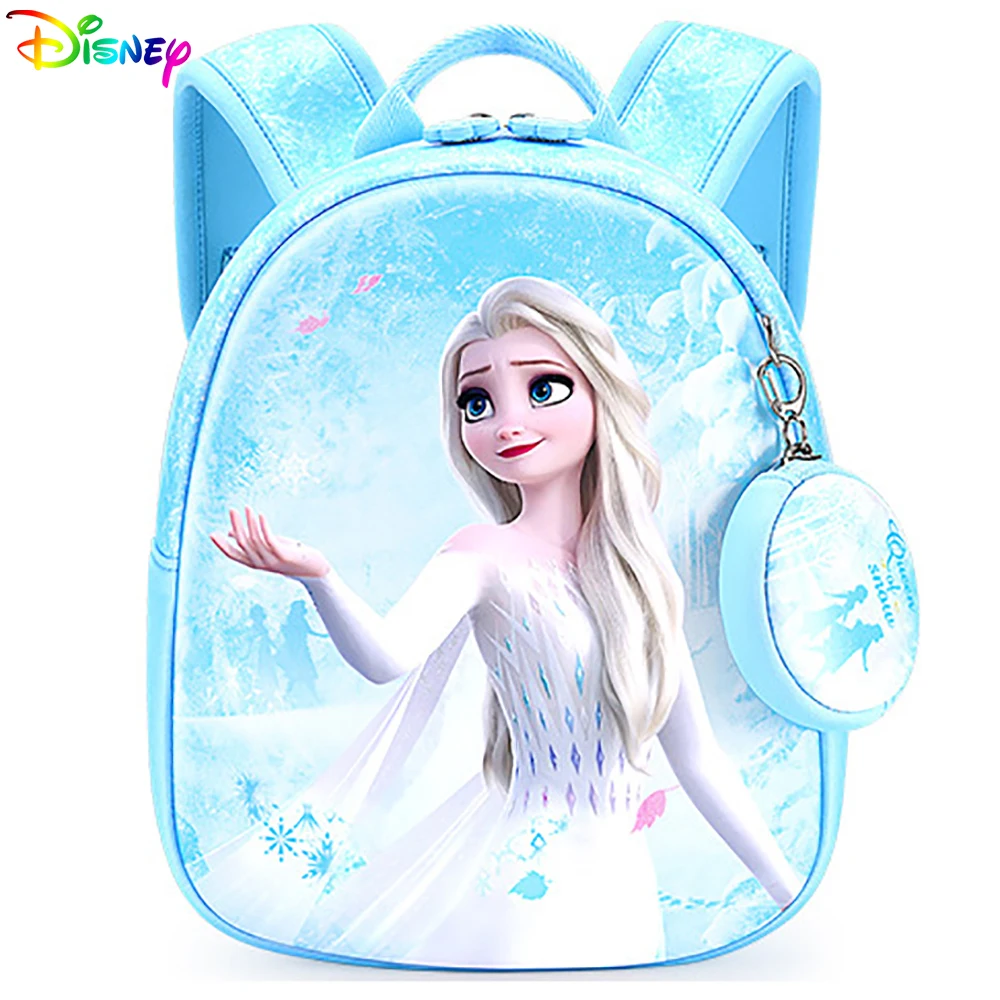 New Disney Children's Backpack Bags For Baby Elsa Princess Girls Cute Handbag Students Cartoon Shoulder Packages High Quality