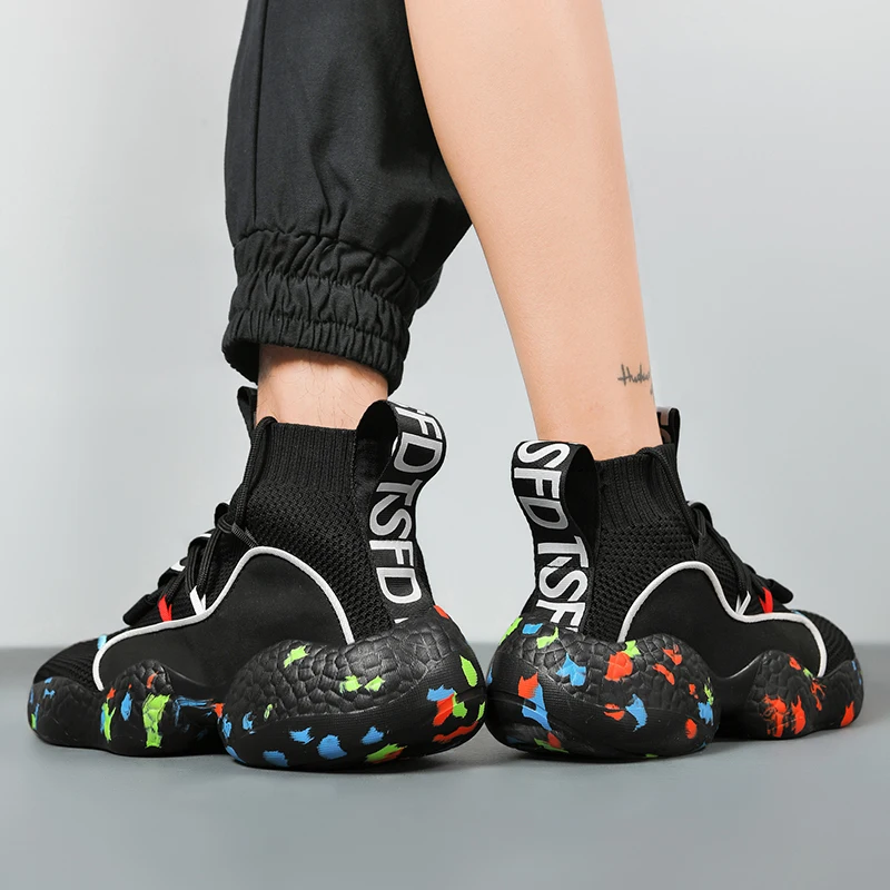 Size 35-48 Fashion Casual Sock Shoes for Men Women High Top Designer Stylish Sneakers Original Male Female Running Sports Shoes