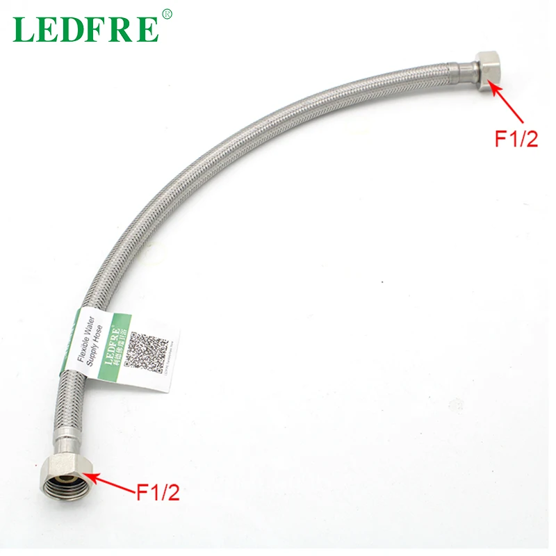 

LEDFRE F1/2*F1/2 Ss Braided Epdm Stainless Steel Faucet Pipe Bathroom Plumbing Connector Water Mixer Hose Wire LF15001A