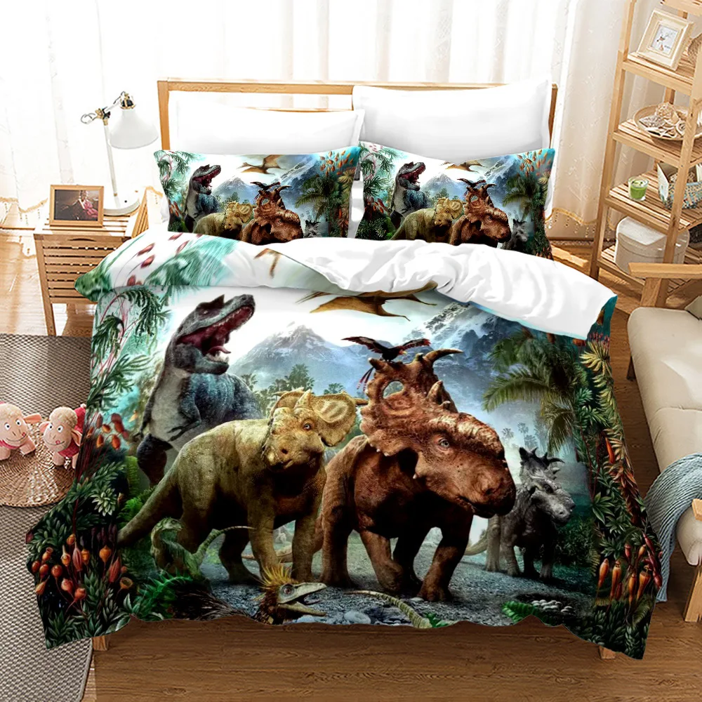 

3D Design Cartoon Dinosaur Duvet Cover Sets S Bedding Set Quilt/Comforter Covers Pillowcases 220x240 Jurassic Period