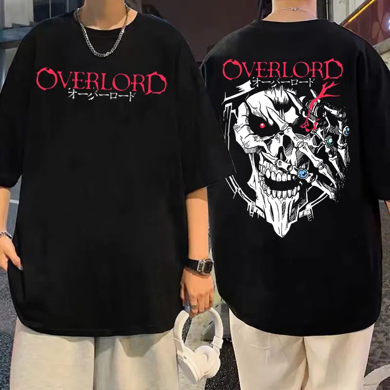 

Hot Overlord Over Lord Pattern Print Tshirt Anime Vintage Skull Graphic Oversized T Shirt Men Women Fashion New Harajuku T-shirt
