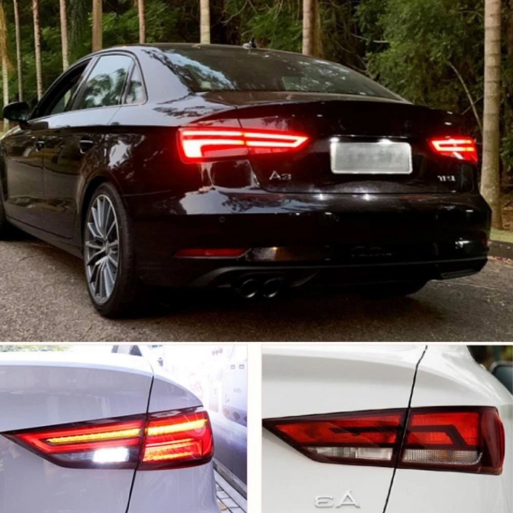 

Tail Lamp For Audi A3 S3 Sedan Taillights 2013-2020 With Sequential Turn Signal no Animation Brake Parking Lighthouse Facelift