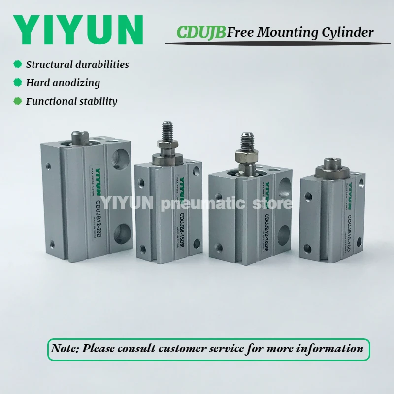 

CDUJB12-4DM/6DM/8DM/10DM/15DM/20DM/25DM/30DM/4D/6D/8D/10D/15D/20D/25D YIYUN Free installation cylinder components CDUJB series