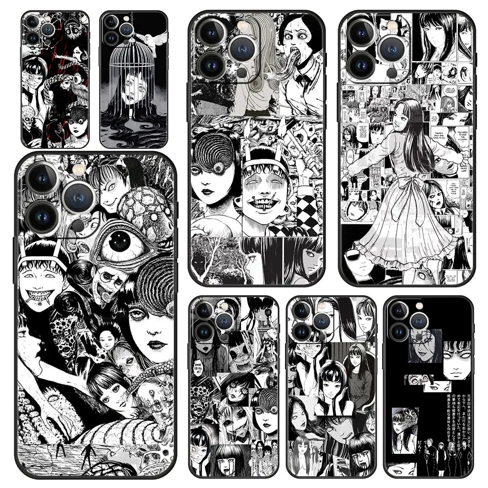 

Luxury Phone Case For iPhone 14 11 Pro Max 13 12 mini XS X XR SE3 7 8 Plus Soft Shockproof Junji Ito Terror Horror Tomie Cover