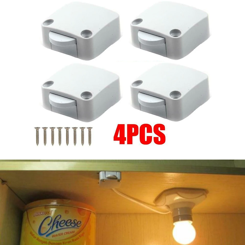 

Gate Switch Pantry Switch Indoor Outdoor Self-reset 4pcs Cabinet Door Closet Light For Cupboard 100% Brand New